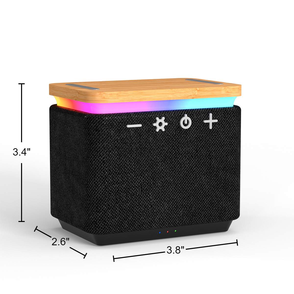 Bamboo Wireless Sound Speaker & Device Charger W/ Lights