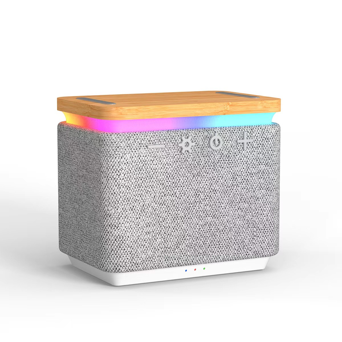 Bamboo Wireless Sound Speaker & Device Charger W/ Lights