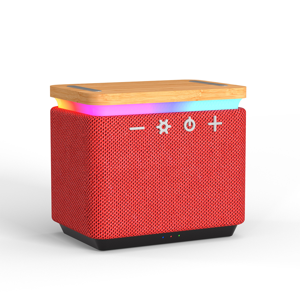 Bamboo Wireless Sound Speaker & Device Charger W/ Lights