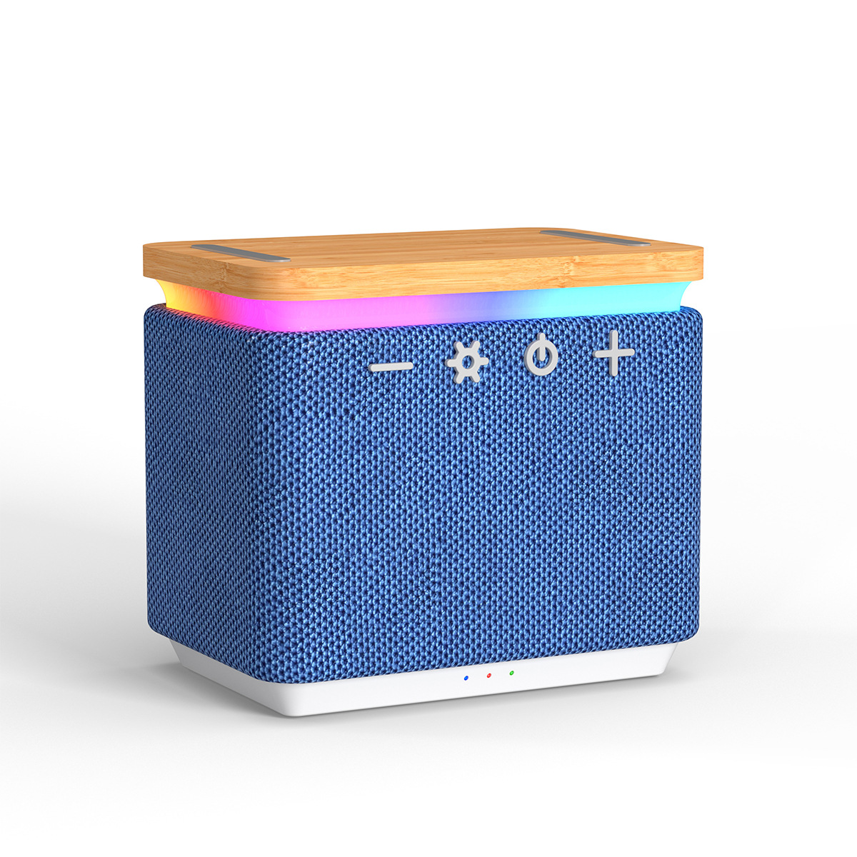 Bamboo Wireless Sound Speaker & Device Charger W/ Lights
