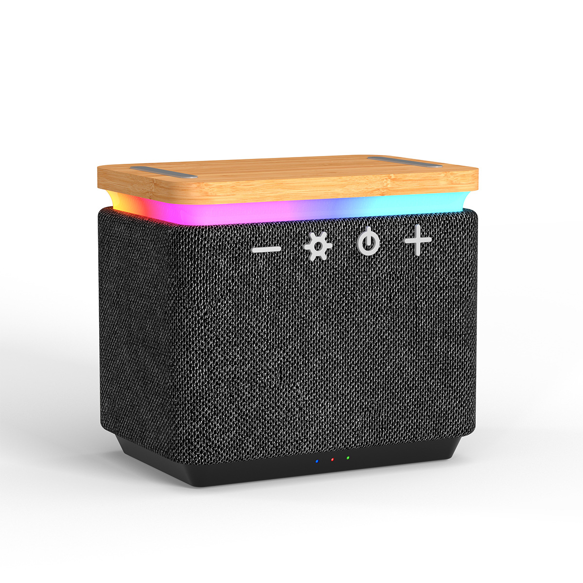Bamboo Wireless Sound Speaker & Device Charger W/ Lights