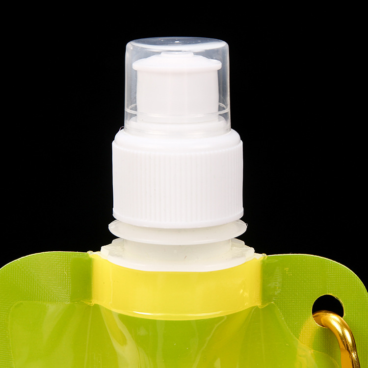 PE Stand-Up Liquid Spout Pouch W/ Carabiner-16oz