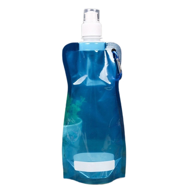 PE Stand-Up Liquid Spout Pouch W/ Carabiner-16oz