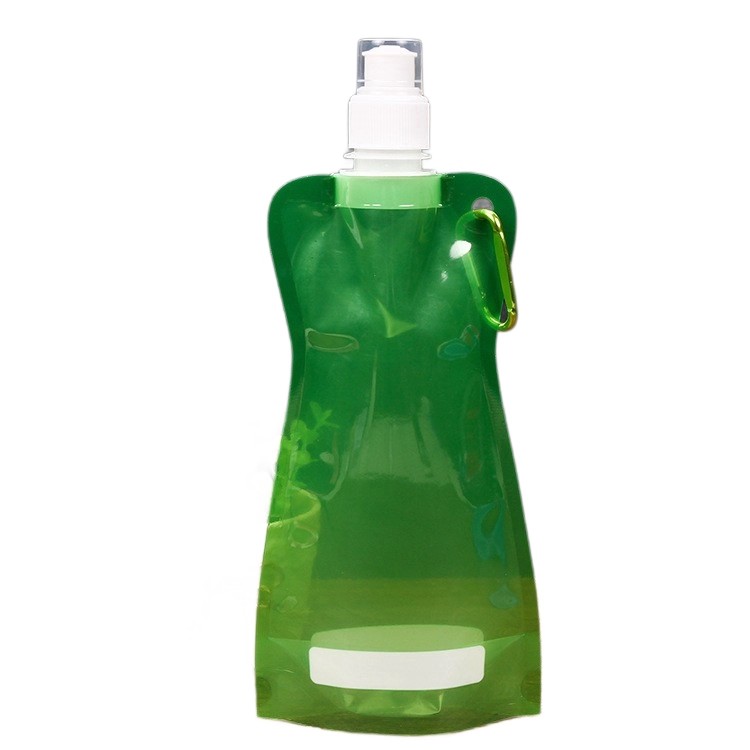 PE Stand-Up Liquid Spout Pouch W/ Carabiner-16oz