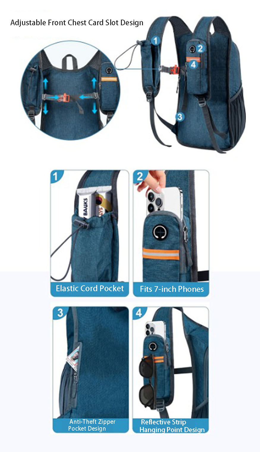 Polyester Foldable Hiking Vest Backpack