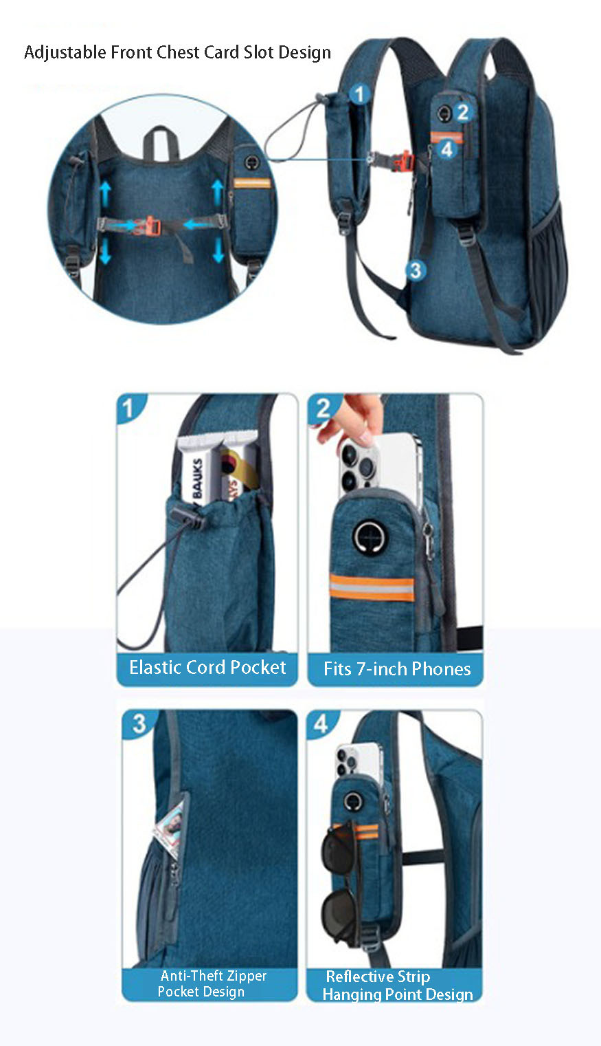 Polyester Foldable Hiking Vest Backpack