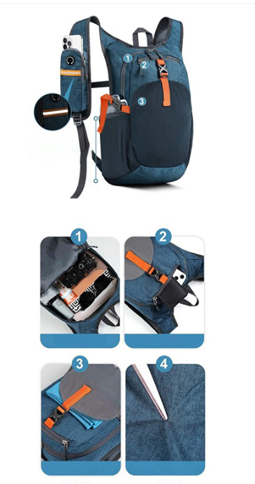 Polyester Foldable Hiking Vest Backpack