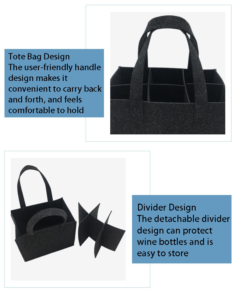 Felt Wine Tote Bag