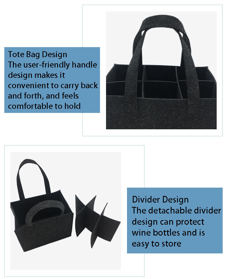 Felt Wine Tote Bag