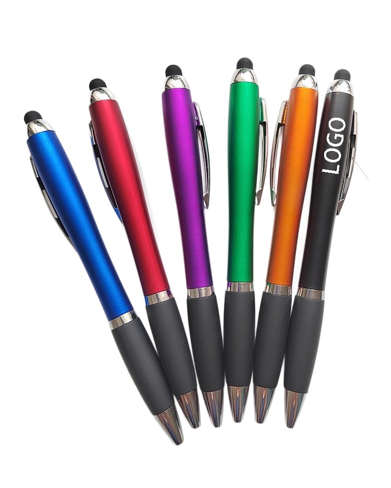 Twist Action LED Ballpoint Pen With Stylus