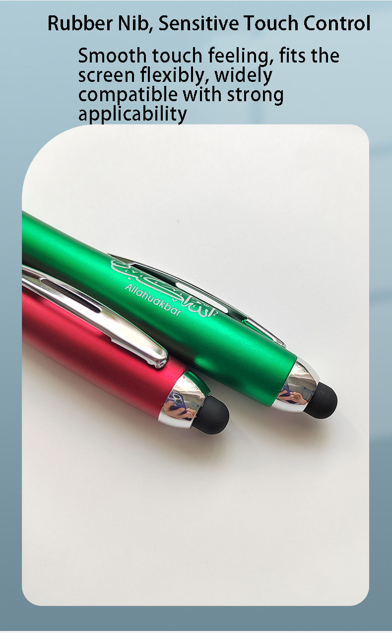 Twist Action LED Ballpoint Pen With Stylus