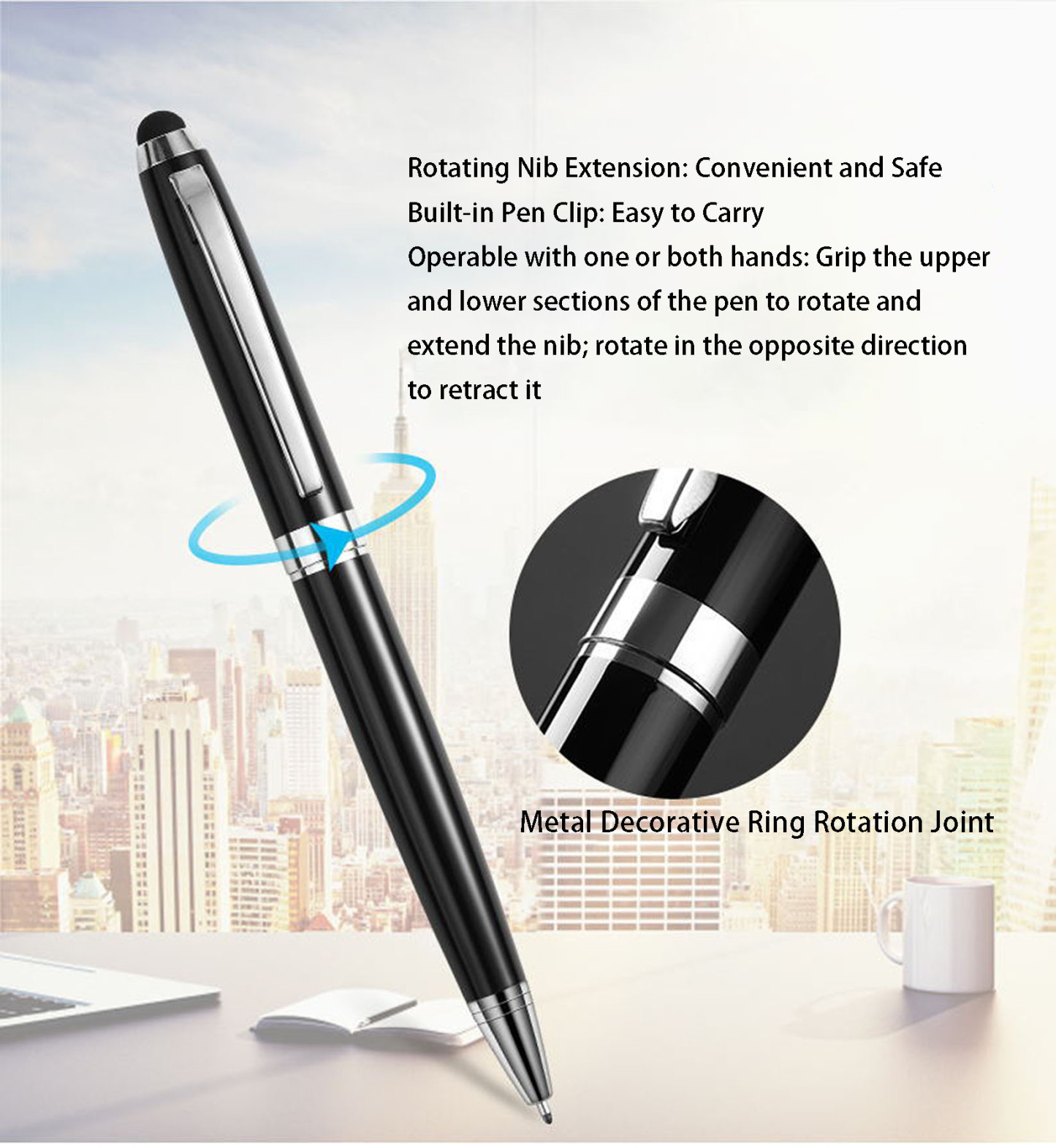 Metal Ballpoint Pen with Stylus