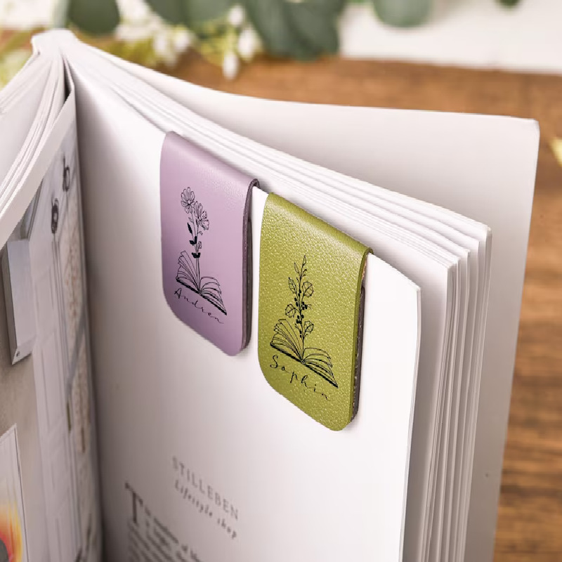 PU Leather Magnetic Bookmark