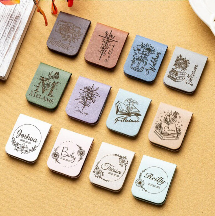 PU Leather Magnetic Bookmark