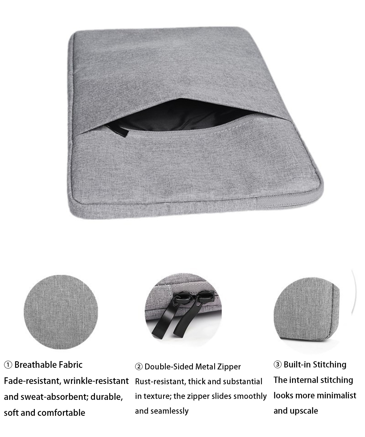 15.6"-Canvas Padded Laptop Sleeve