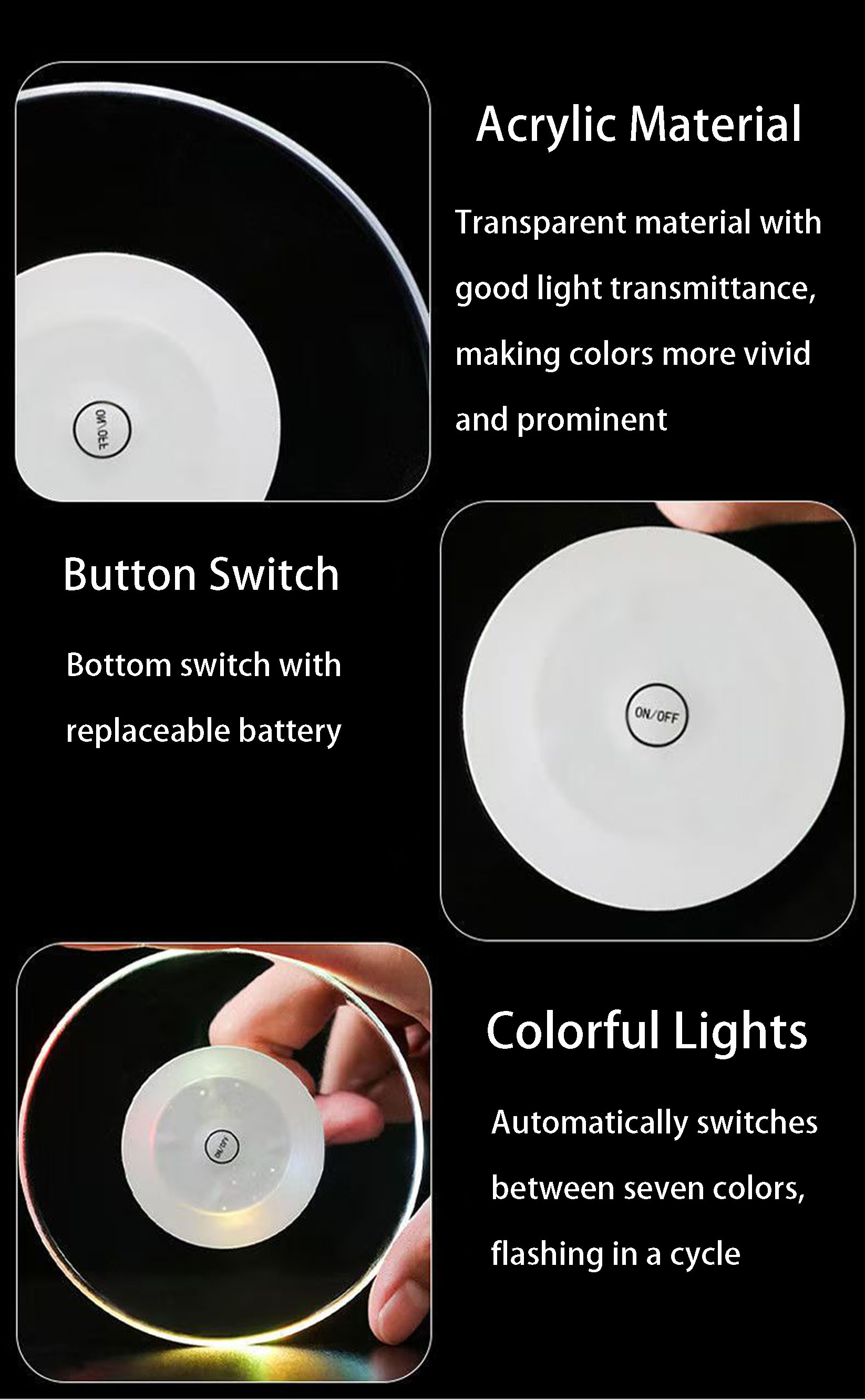 Acrylic LED Light-up Coaster
