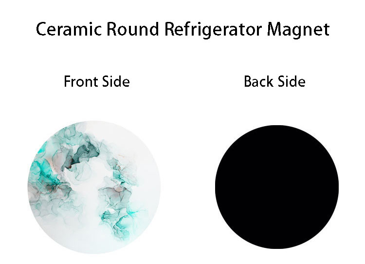 Round Ceramic Fridge Magnet
