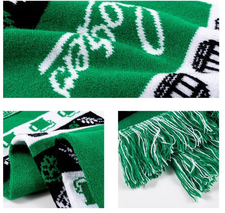 Acrylic Jacquard Winter Scarf w/ Tassel