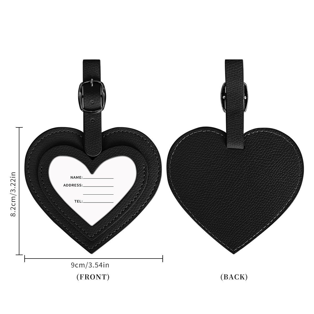PU Heart-Shaped Luggage Tag