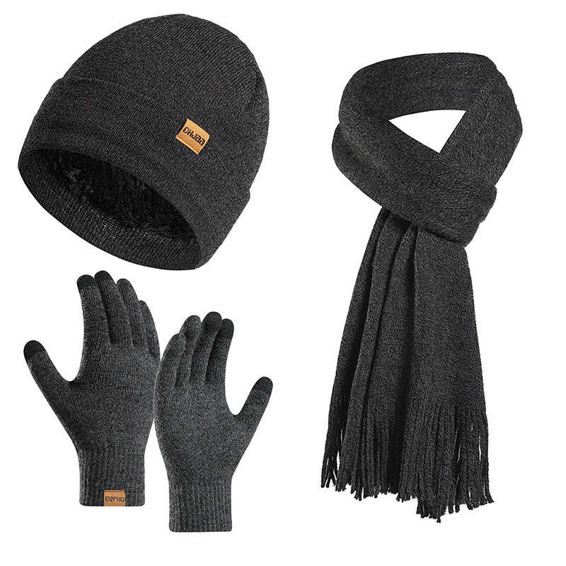 Fleece-Lined Beanie/Scarf/Gloves Set