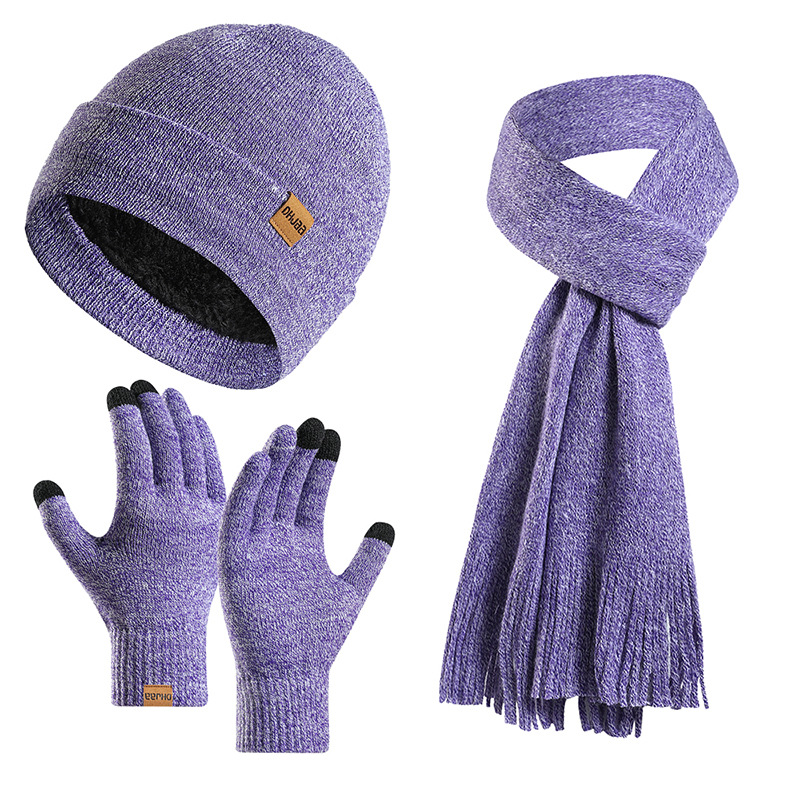 Fleece-Lined Beanie/Scarf/Gloves Set