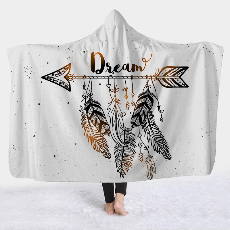 Full Color Hooded Flannel Dreamcatcher Blanket