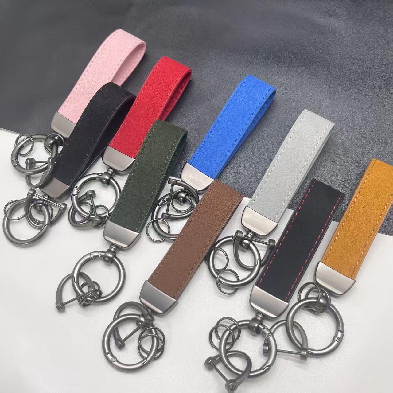 Faux Leather Car Keychain