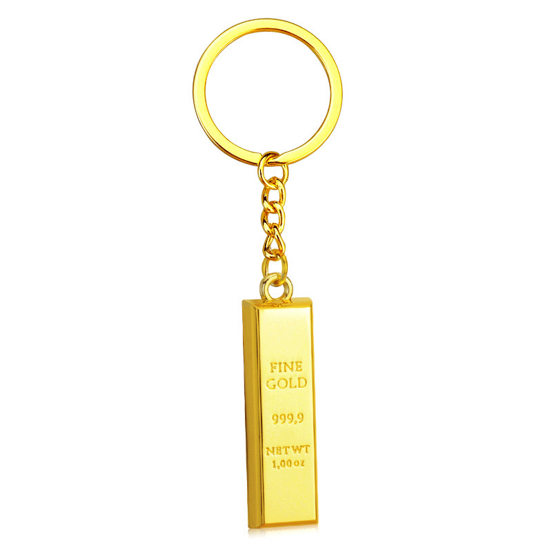 Simulated Gold Bar Key Chain