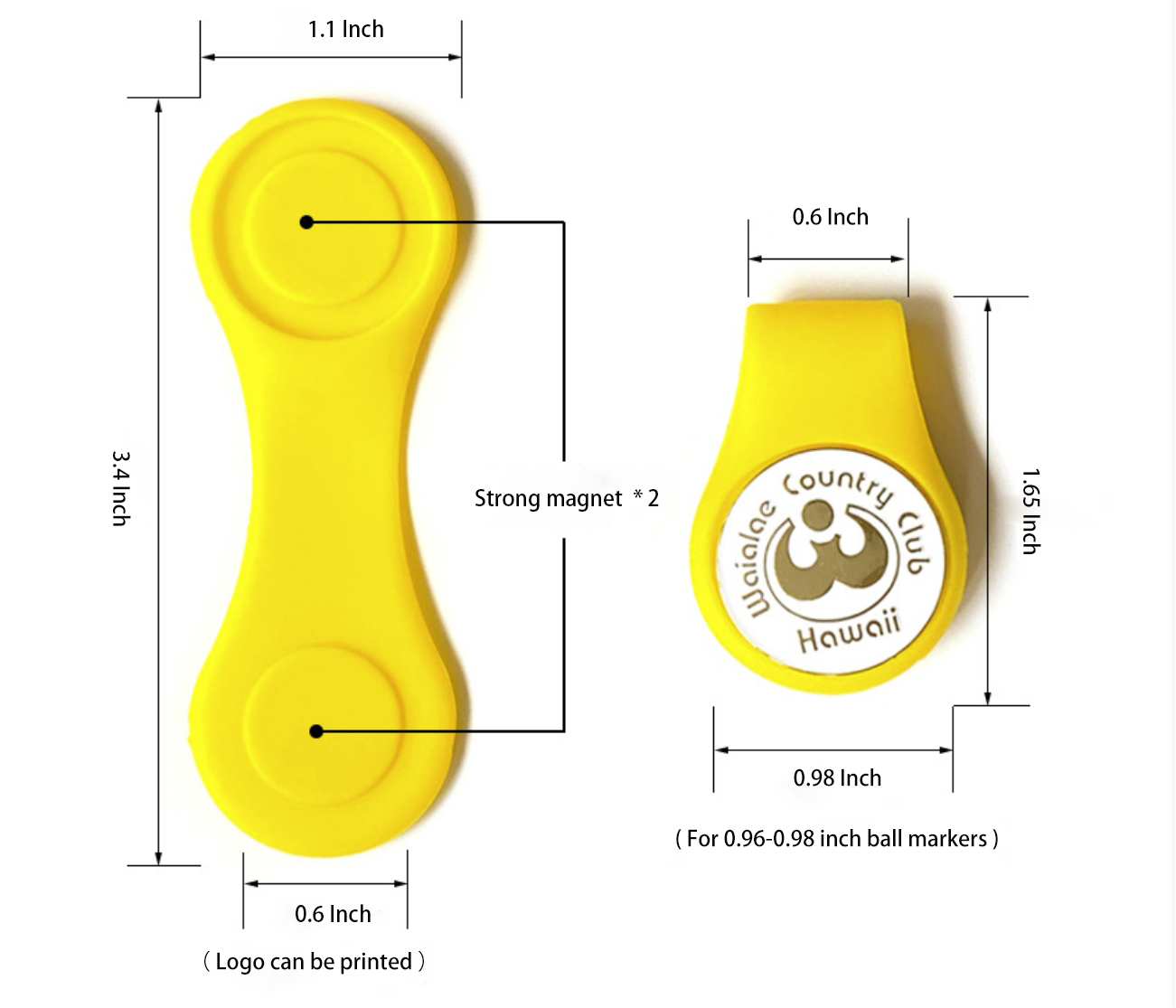 Silicone Magnetic Golf Hat Clip with Ball Marker