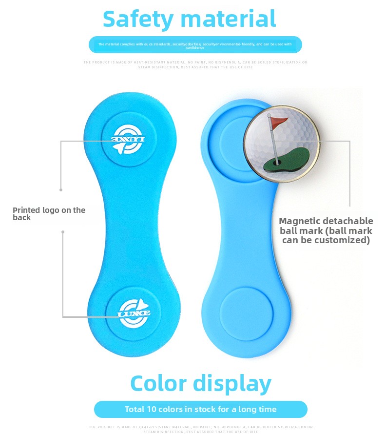 Silicone Magnetic Golf Hat Clip with Ball Marker