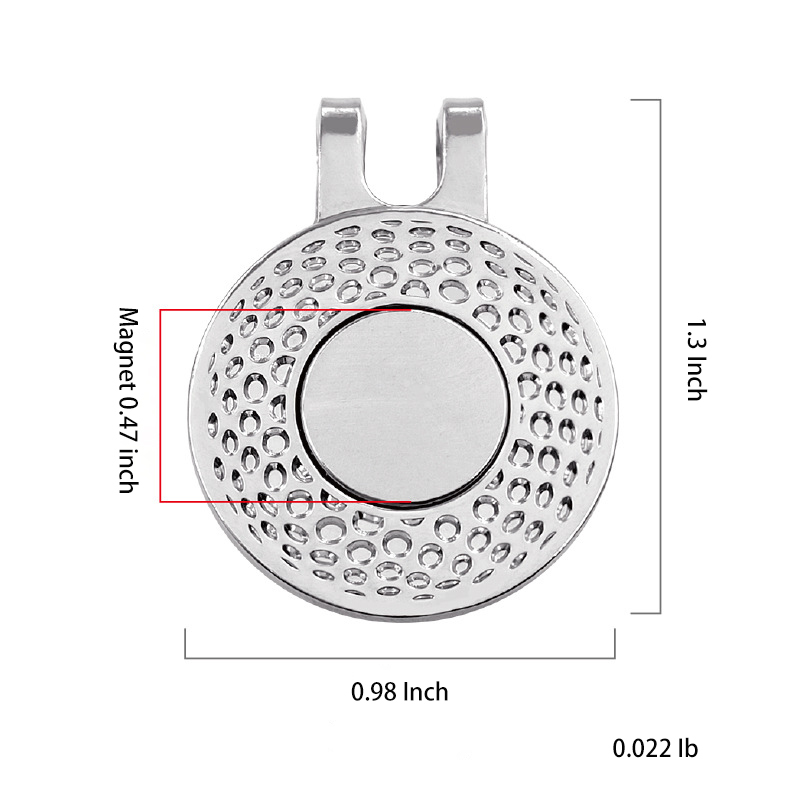 Golf Ball Metal Magnetic Cap Clip