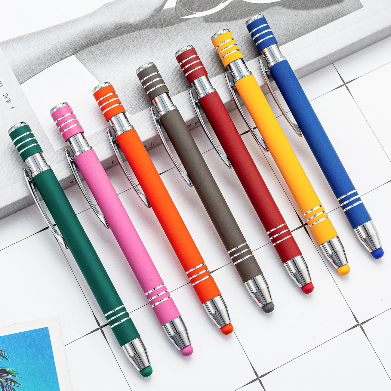 Aluminum Ballpoint Pen w/Stylus