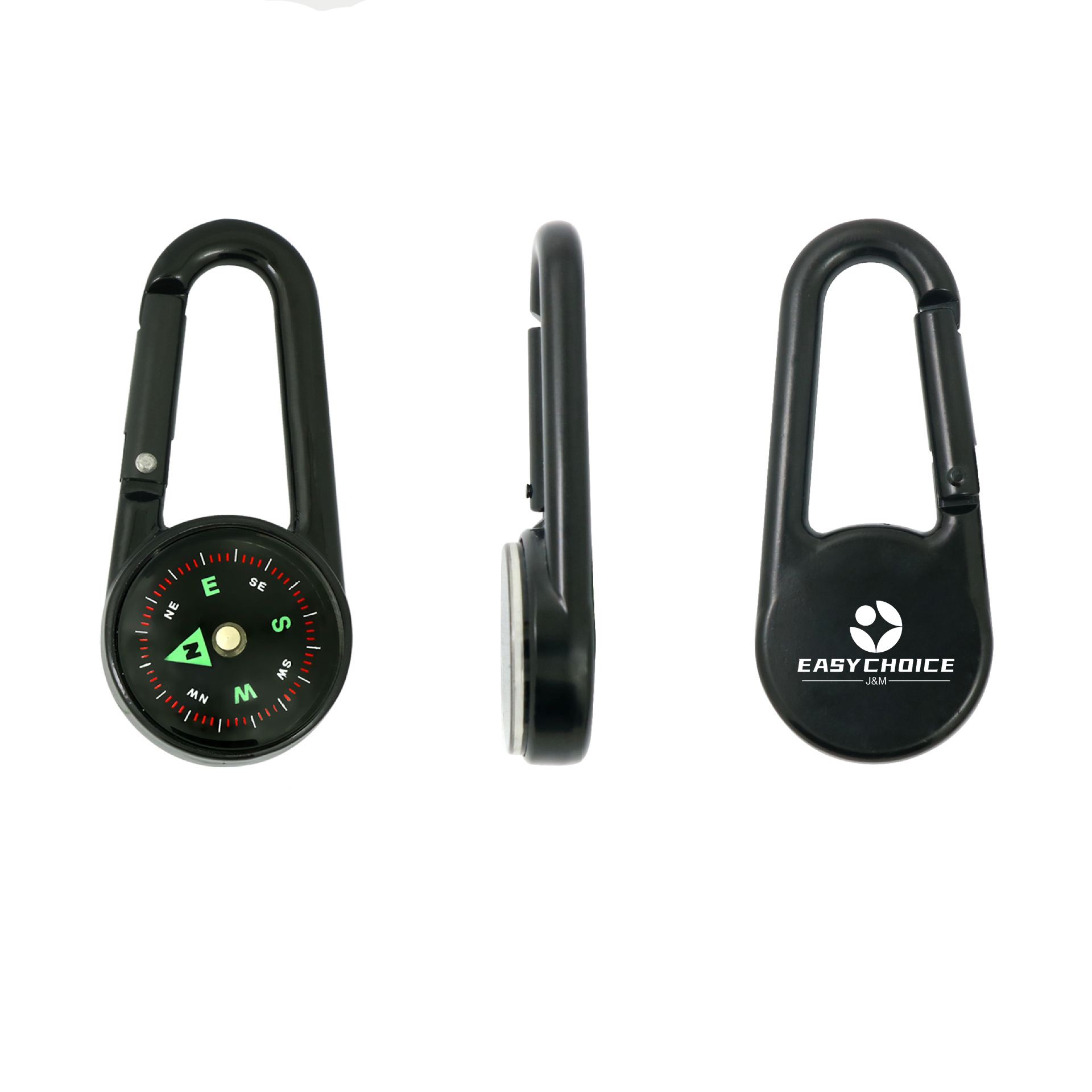 Metal Carabiner With Compass