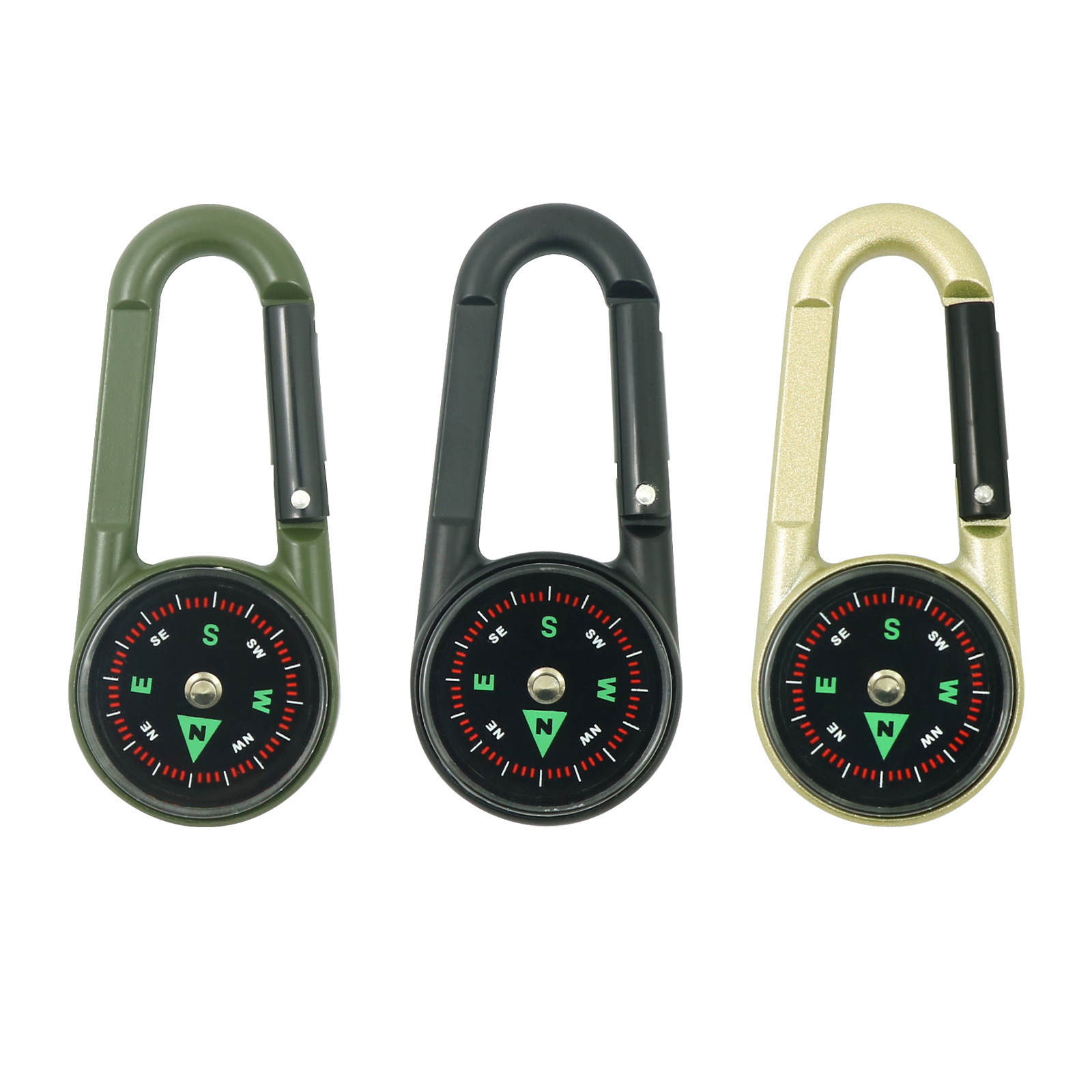 Metal Carabiner With Compass