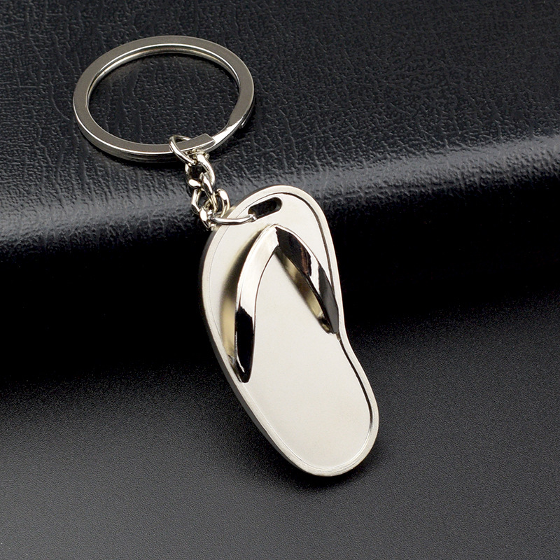 Mini Stainless Steel Flip Flop Keychain
