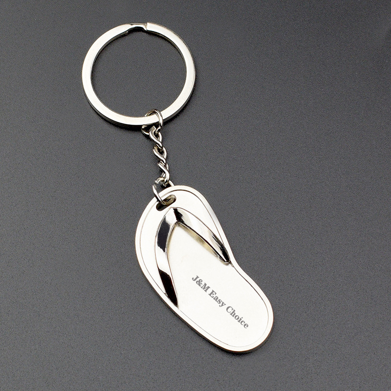 Mini Stainless Steel Flip Flop Keychain