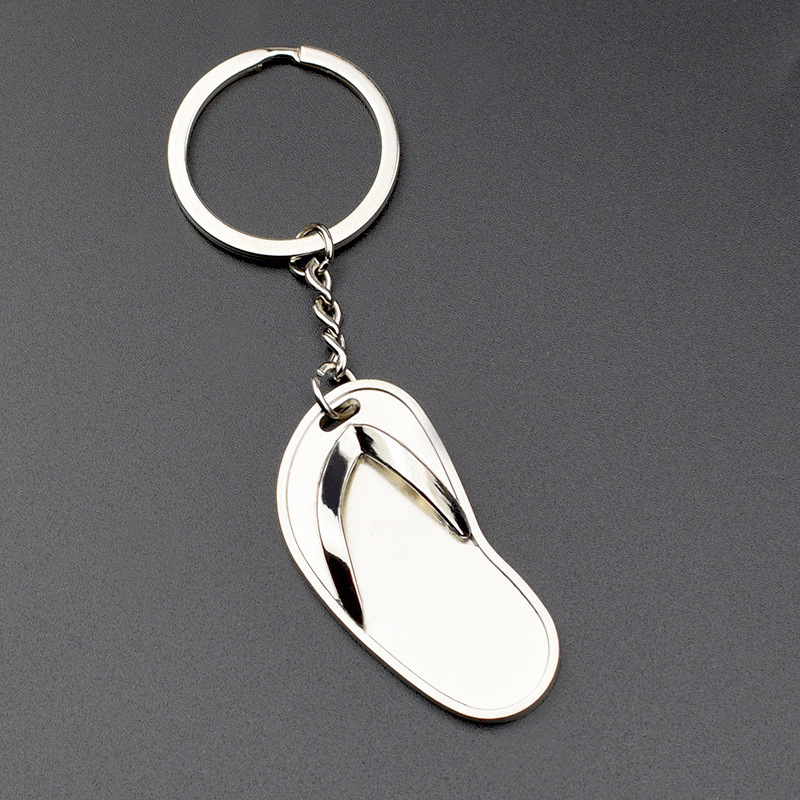 Mini Stainless Steel Flip Flop Keychain