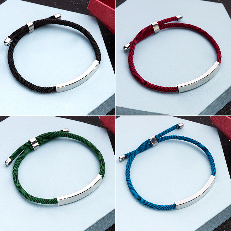 Braided Cord Stainless Steel Bracelet