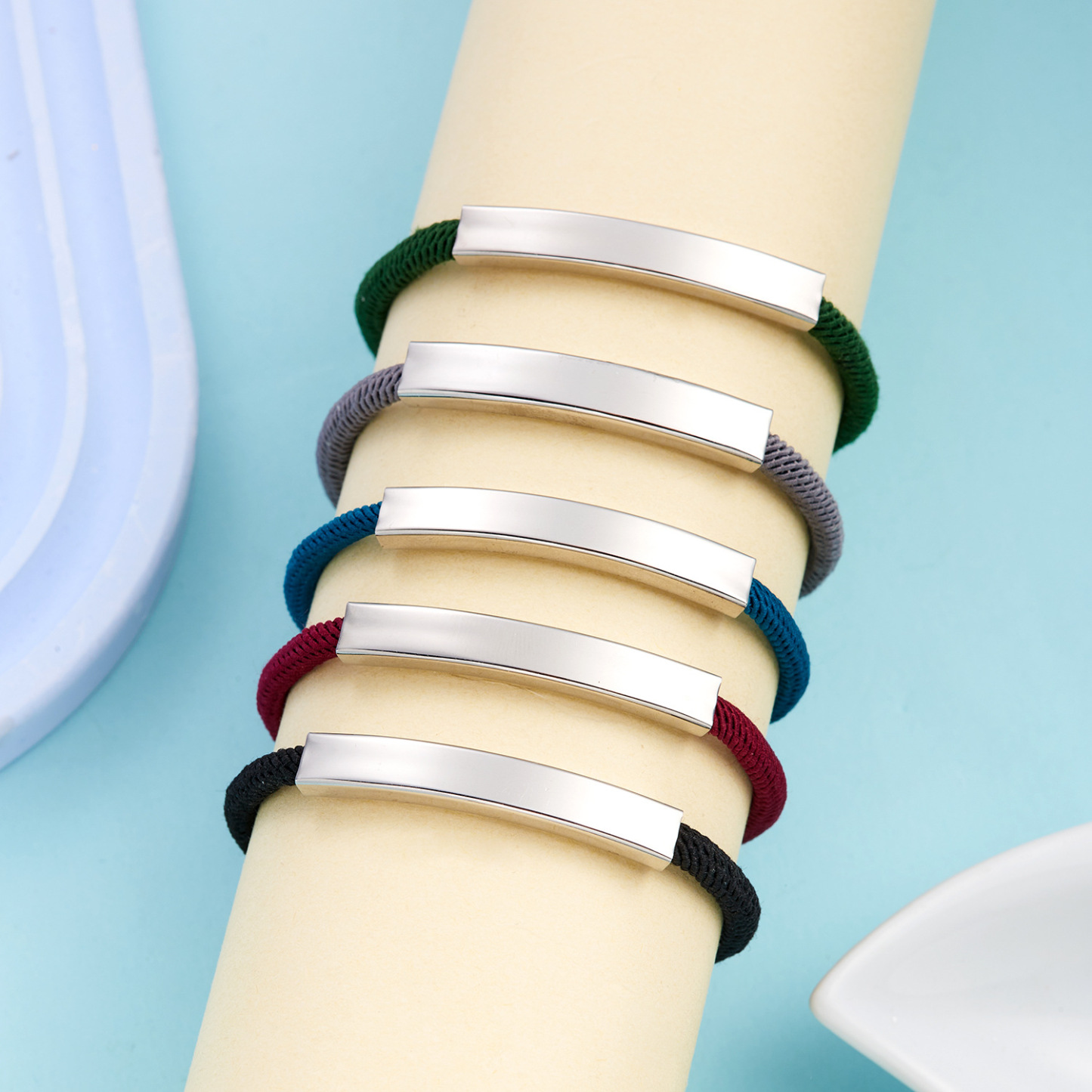 Braided Cord Stainless Steel Bracelet