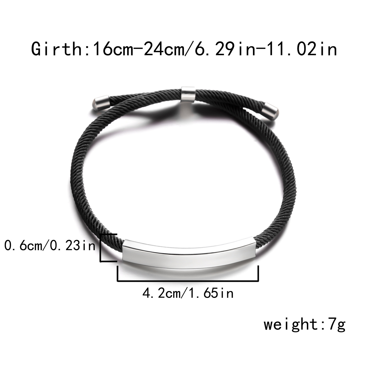 Braided Cord Stainless Steel Bracelet