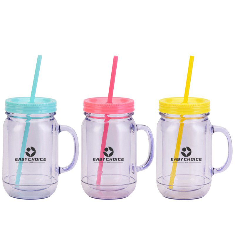 20 oz. Double Wall Mason Jars with Handle