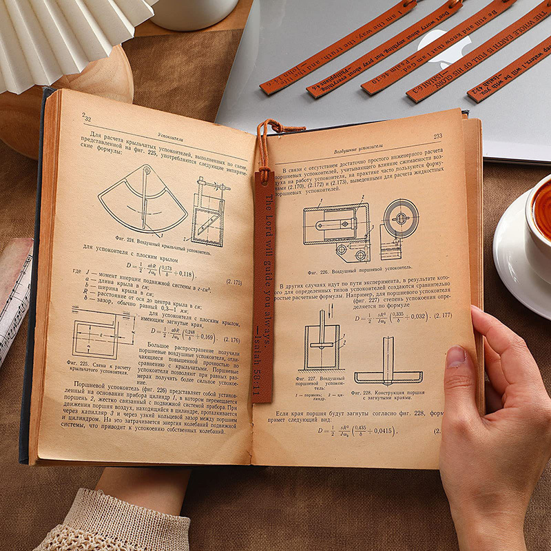 PU Leather Bookmark With Rope