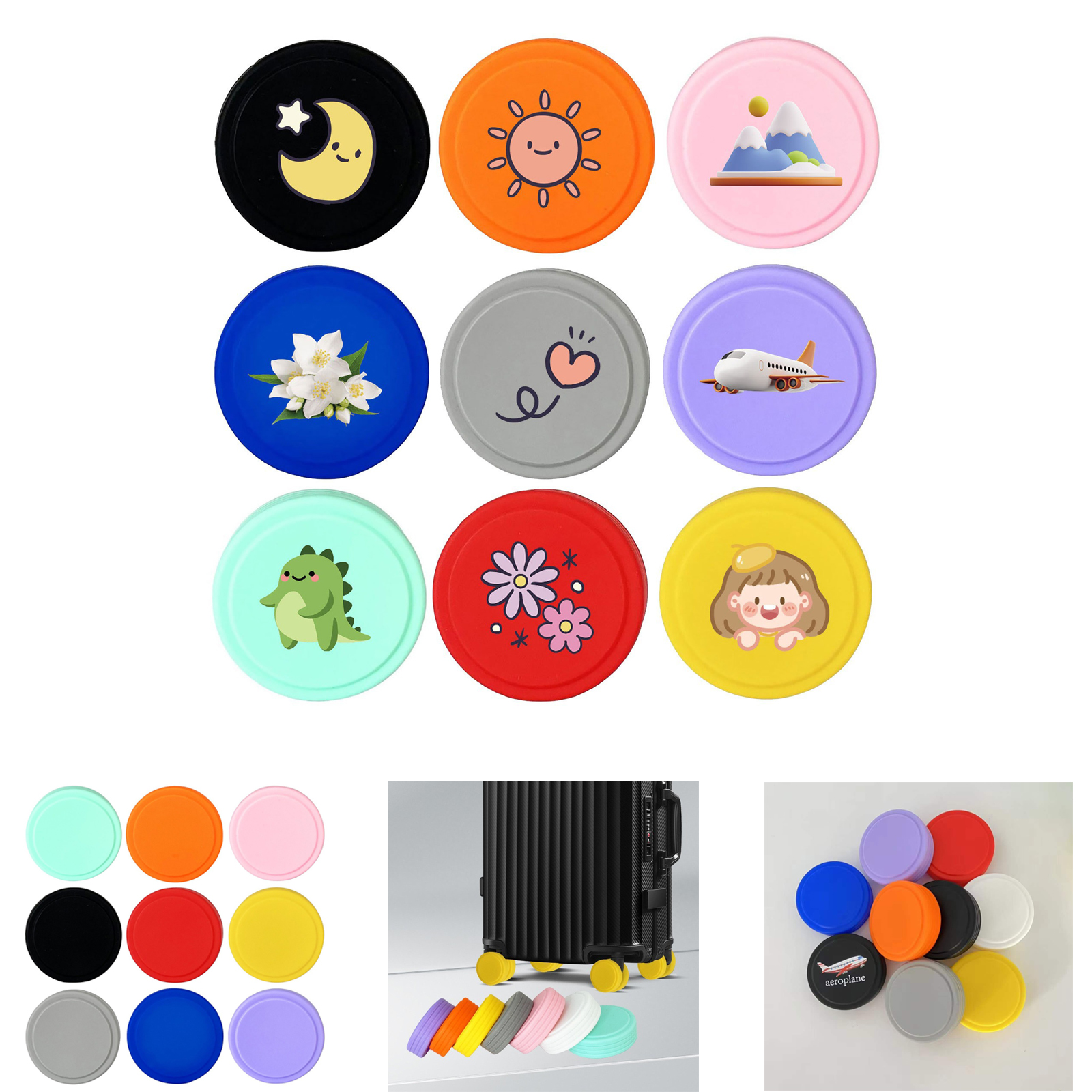 Full Color Luggage Wheel Silicone Protective Cover