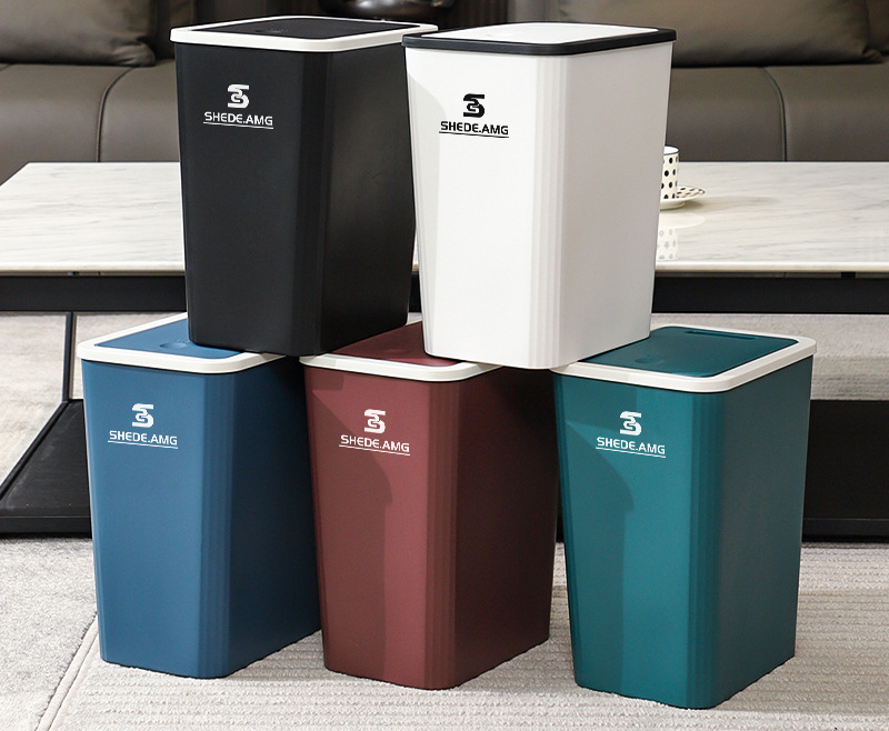 Home Office Push Lid Trash Can