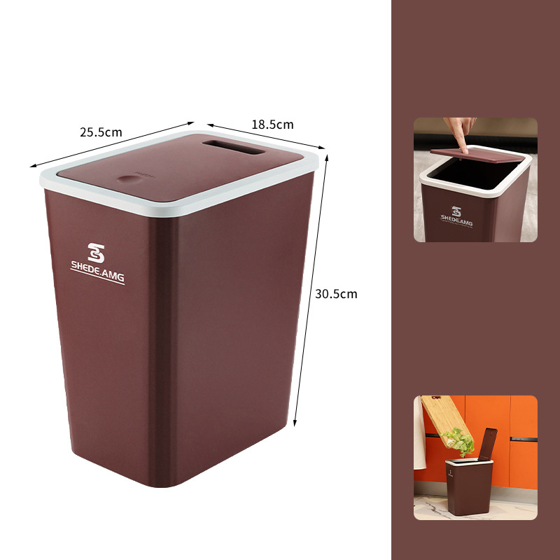 Home Office Push Lid Trash Can