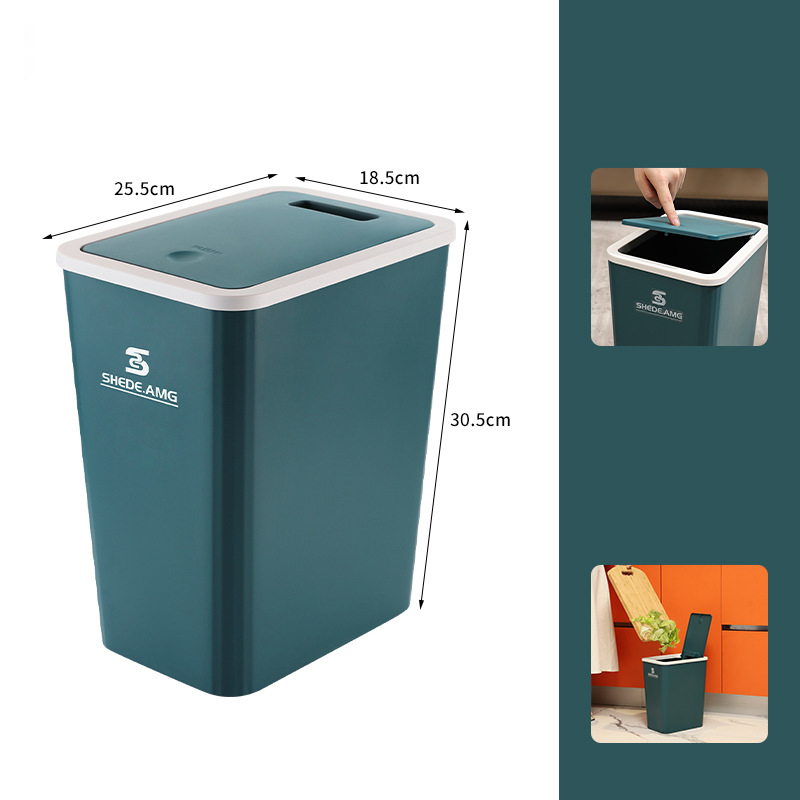 Home Office Push Lid Trash Can
