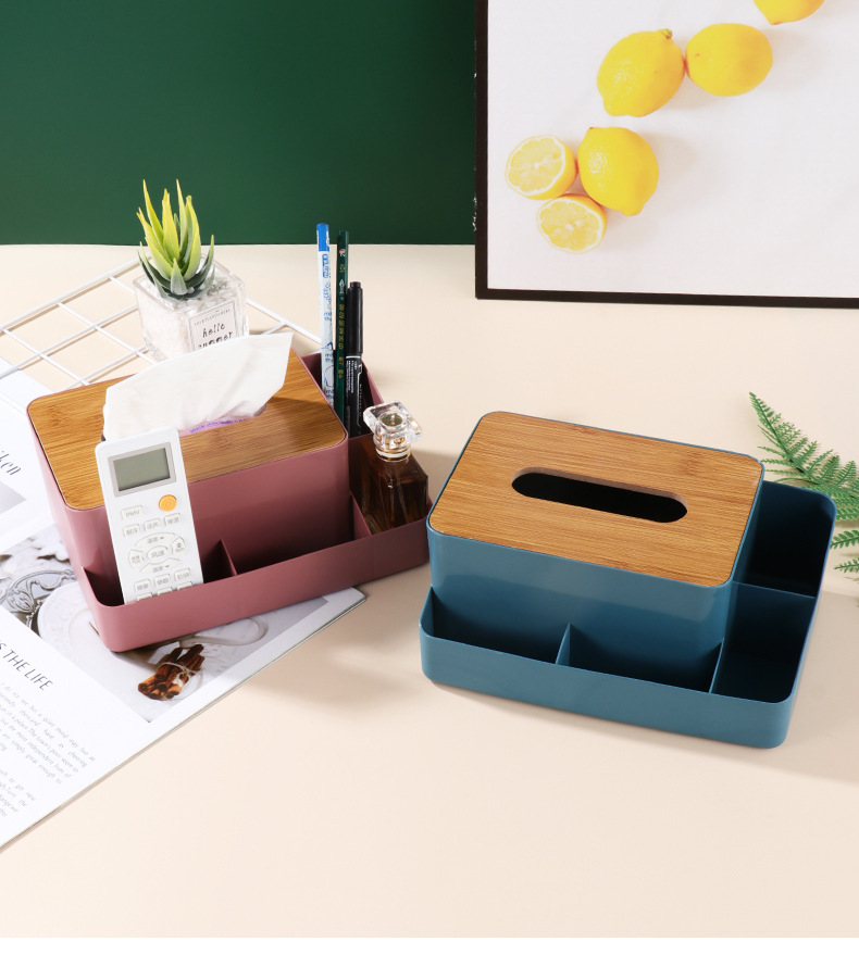 Desk Tissue Box Organizer