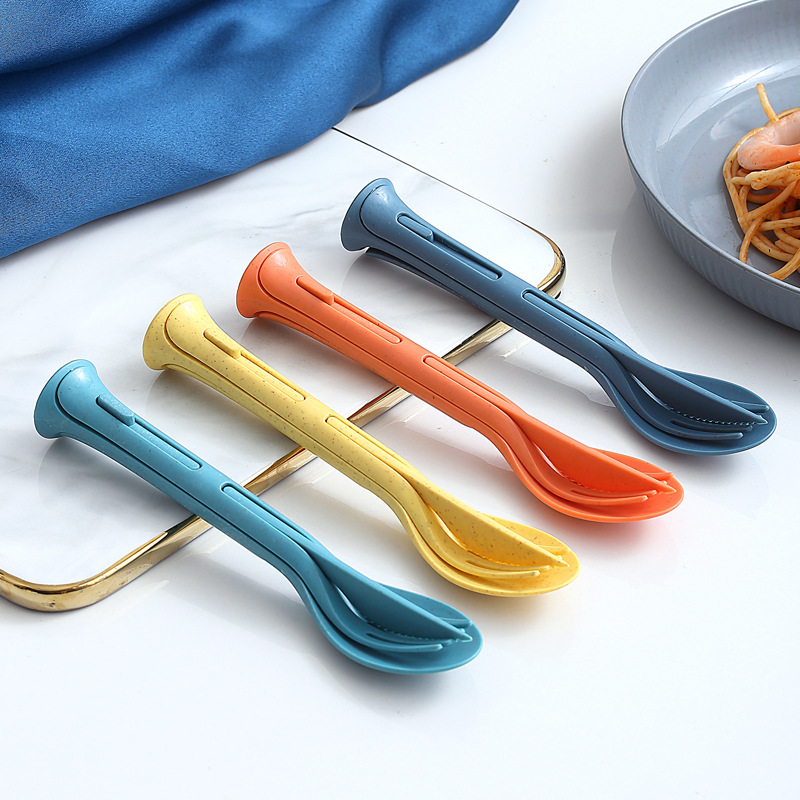 3 in 1 Wheat Straw Cutlery Set