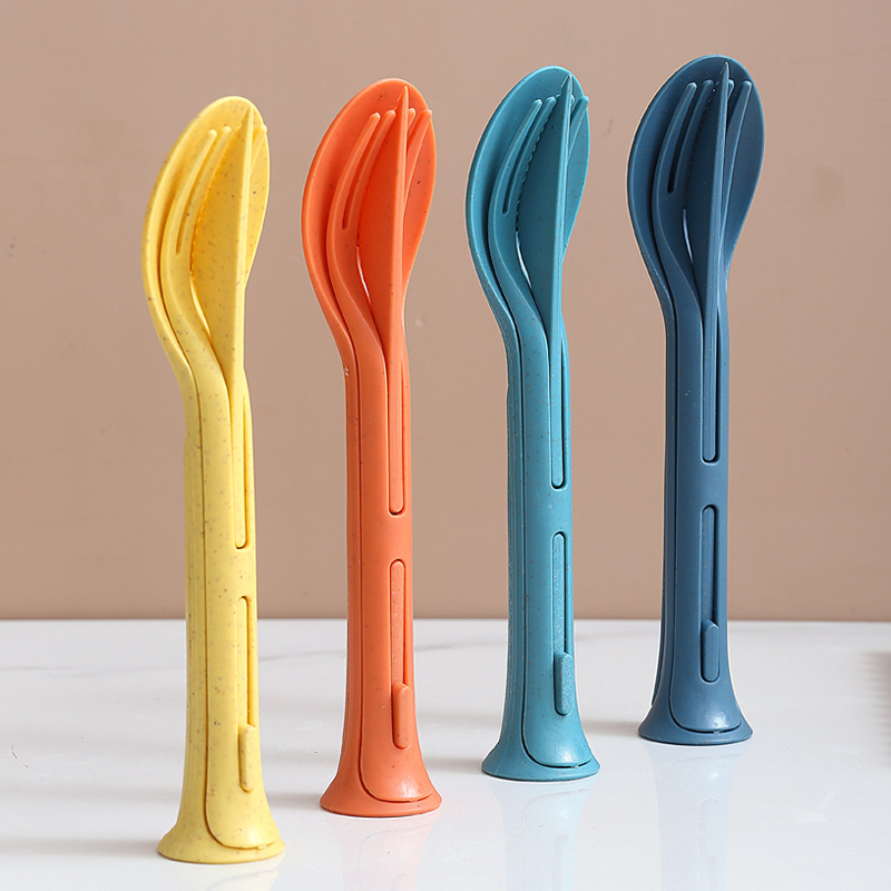 3 in 1 Wheat Straw Cutlery Set