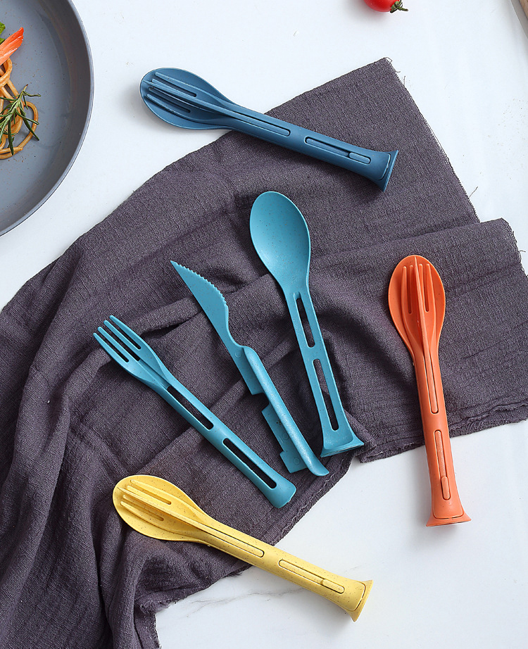 3 in 1 Wheat Straw Cutlery Set